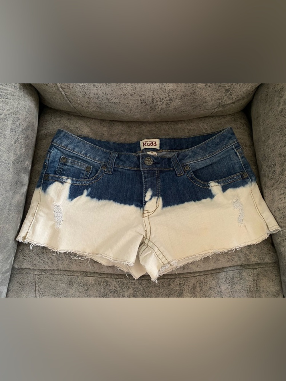 Mudd Y2K Bleached Distressed Shorts, Size 11